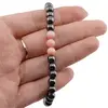 Bratara pe elastic Hematit si Coral roz, 6mm, imagine 3