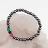 Bratara pe elastic Hematit si Mix agate, 6mm, imagine 2