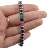 Bratara pe elastic Hematit si Mix agate, 6mm, imagine 3