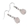 Cercei cu agatatoare Cuart roz cub fatetat, 6-8mm
