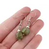 Cercei cu agatatoare Granat verde cub fatetat, 6-8mm, imagine 3
