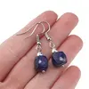 Cercei cu agatatoare Lapis Lazuli cub fatetat, 6-8mm, imagine 3