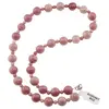 Colier Rodonit roz sfere, 4-10mm