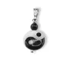 Pandantiv Sidef si Agat negru Yin Yang, 4-12mm, imagine 2