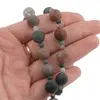 Set colier si bratara Agat Indian mat sfere, 4-10mm, imagine 3