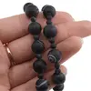 Set colier si bratara Agat negru mat sfere, 4-10mm, imagine 3