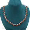 Colier Cornalina briolete 8mm si Piatra lunii alba discuri fatetate 4mm, imagine 2