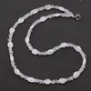 Colier Piatra lunii alba neregulat fatetata 8-10mm si Ametist lavanda patratele 4mm