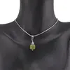 Set Cercei si Pandantiv Granat verde cub fatetat, 6-8mm, imagine 2