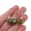 Set Cercei si Pandantiv Granat verde cub fatetat, 6-8mm, imagine 4