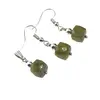 Set Cercei si Pandantiv Granat verde cub fatetat, 6-8mm