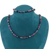 Set Colier si Bratara Rubin si Safir discuri fatetate, 4-5mm, imagine 2