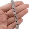 Bratara Acvamarin discuri fatetate 7-8mm si Lapis Lazuli sfere fatetate 2mm, imagine 3