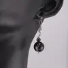Cercei cu agatatoare Agat negru, sfere 10mm si 4mm, imagine 2