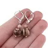 Cercei cu agatatoare Jasp zebra, sfere 10mm si 4mm, imagine 3