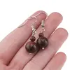Cercei cu agatatoare Obsidian mahon, sfere 10mm si 4mm, imagine 3
