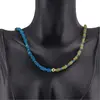 Colier Apatit patratele si Peridot discuri, 4mm, imagine 3
