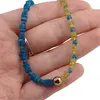 Colier Apatit patratele si Peridot discuri, 4mm, imagine 4