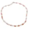 Colier Opal roz discuri 8mm si Piatra lunii discuri fatetate 8mm, imagine 2