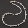 Colier Piatra lunii sfere 4mm si discuri fatetate 8mm, imagine 2