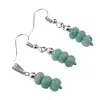 Set cercei cu agatatoare si pandantiv Amazonit Rusia discuri fatetate, 6-7mm