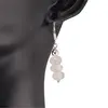 Set cercei cu agatatoare si pandantiv Cuart roz discuri fatetate, 7-8mm, imagine 2