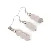 Set cercei cu agatatoare si pandantiv Cuart roz discuri fatetate, 7-8mm