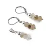 Set cercei cu agatatoare si pandantiv Cuart rutilat discuri fatetate, 6-8mm