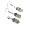 Set cercei cu agatatoare si pandantiv Cuart turmalinat discuri fatetate, 7-9mm
