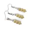 Set cercei cu agatatoare si pandantiv Jad Olive discuri fatetate, 6-7mm