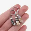 Set cercei cu agatatoare si pandantiv Opal dendritic discuri fatetate, 6-7mm, imagine 4