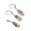 Set cercei cu agatatoare si pandantiv Opal dendritic discuri fatetate, 6-7mm