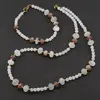 Set Colier si Bratara Piatra lunii discuri fatetate 7-9mm si sfere 4mm, imagine 2