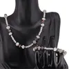 Set Colier si Bratara Piatra lunii discuri fatetate 7-9mm si sfere 4mm, imagine 3