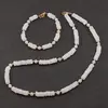 Set Colier si Bratara Piatra lunii heishi 5-6mm si sfere 4mm, imagine 2