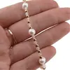 Bratara Cristal de stanca sfere fatetate 2-3mm si Perle de cultura 6mm, imagine 3