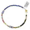 Bratara Lapis Lazuli, Turmalina multicolora discuri fatetate 3mm si Tanzanit discuri fatetate 5mm