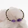 Bratara Turmalina neagra sfere 4mm si Ametist fatetat 10x16mm, imagine 2