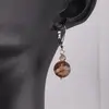 Cercei cu agatatoare Agat maro, sfere 10mm si 4mm, imagine 2
