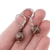 Cercei cu agatatoare Agat maro, sfere 10mm si 4mm, imagine 3
