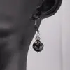 Cercei cu agatatoare Agat negru cu alb, sfere fatetate 10mm si 4mm, imagine 2