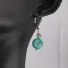 Cercei cu agatatoare Agat verde dantelat, sfere 10mm si 4mm, imagine 2
