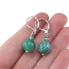 Cercei cu agatatoare Agat verde dantelat, sfere 10mm si 4mm, imagine 3