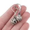Cercei cu agatatoare Jasp dalmatian, sfere 10mm si 4mm, imagine 3