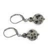 Cercei cu agatatoare Jasp dalmatian, sfere 10mm si 4mm