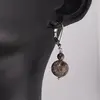 Cercei cu agatatoare Obsidian fulg de nea maroniu, sfere 10mm si 4mm, imagine 2
