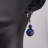 Cercei cu agatatoare Ochi de tigru albastru, sfere 10mm si 4mm, imagine 2