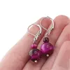 Cercei cu agatatoare Ochi de tigru roz, sfere 10mm si 4mm, imagine 3