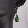 Cercei cu agatatoare Ochi de tigru verde, sfere 10mm si 4mm, imagine 2
