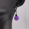 Cercei cu agatatoare Roca vulcanica mov, sfere 10mm si 4mm, imagine 2